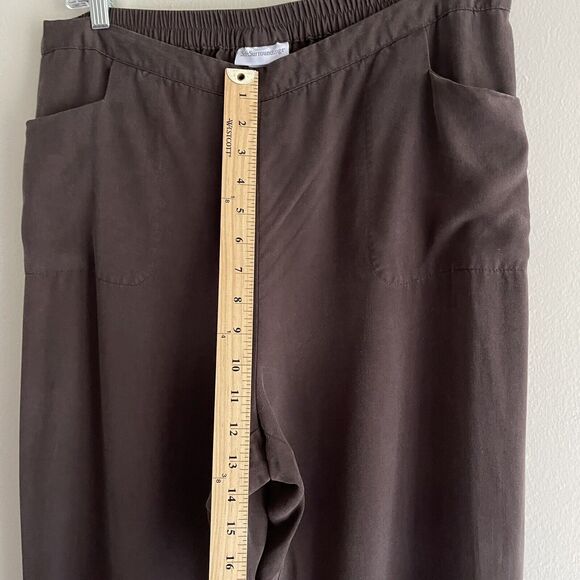 Soft Surroundings XLP Brown Pull On Pants Womens Straight Leg Nice Flowy Pockets - Picture 8 of 12